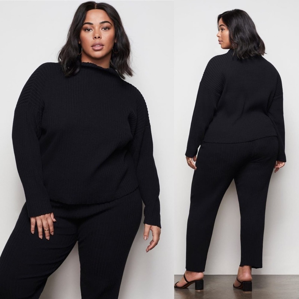 NWT Good American The Go To Boxy Sweater Black‎ 4XL